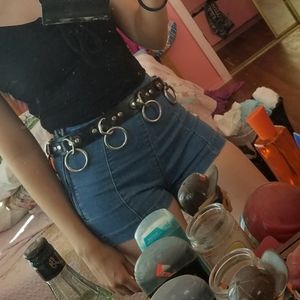 High waisted jean shorts
